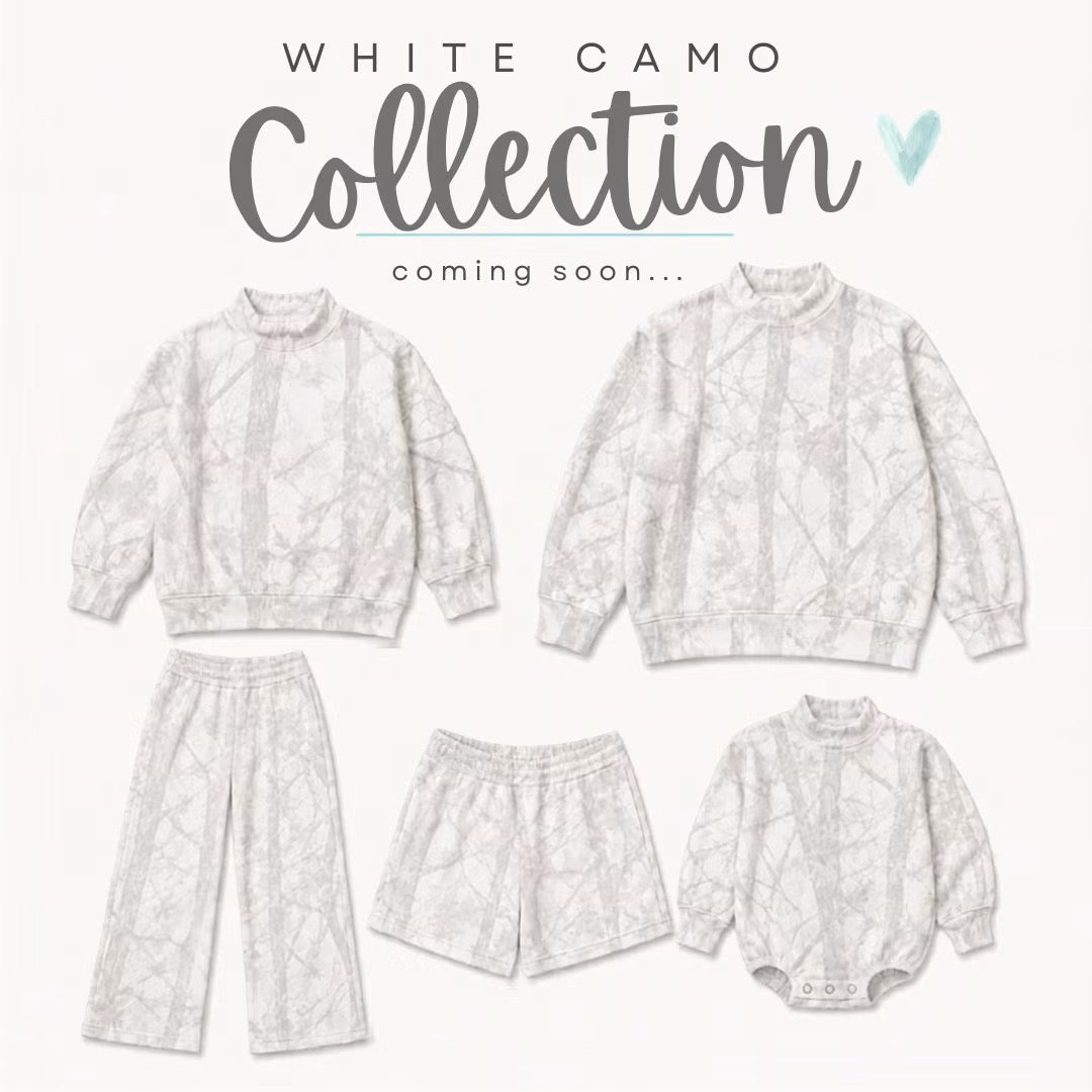 *PREORDER* White Camo BABY Mockneck Bubbles